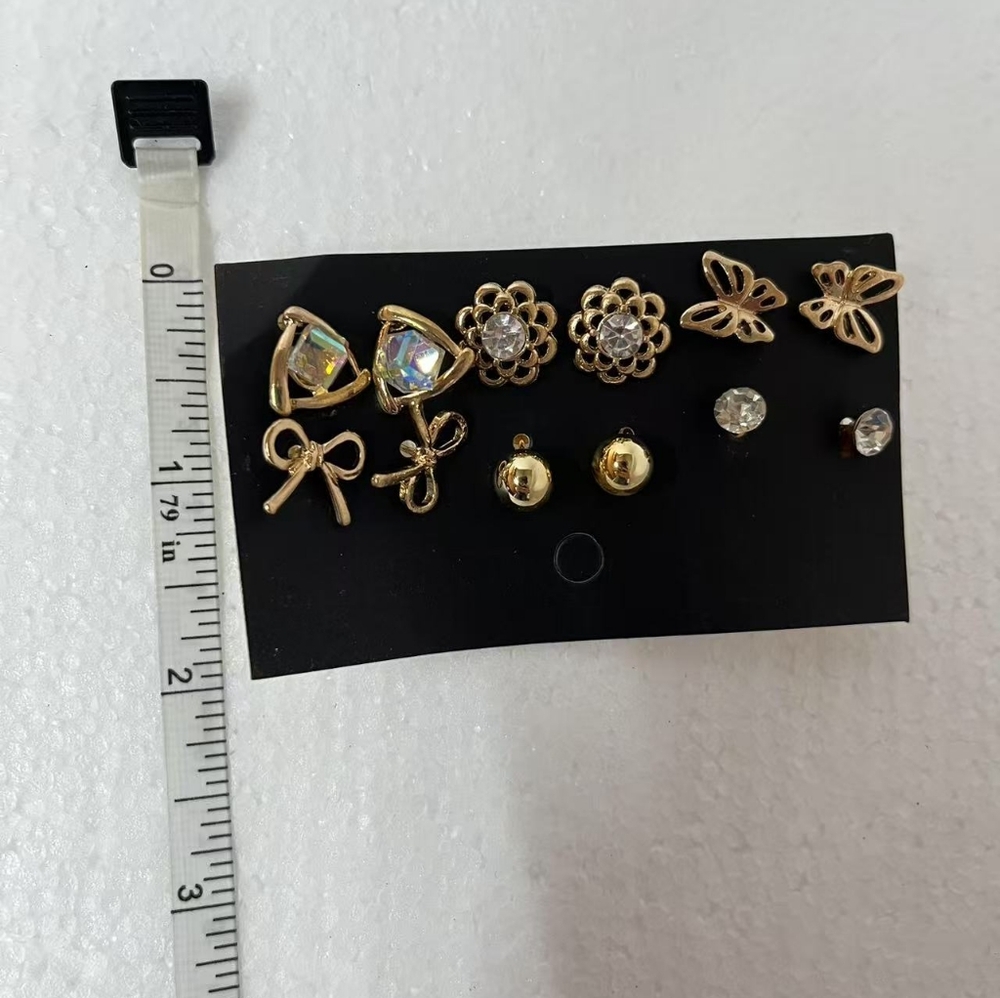 18 Sets Style Earrings Boho Gold Silver Blue Purple Dangling Round Dot - Picture 9 of 10